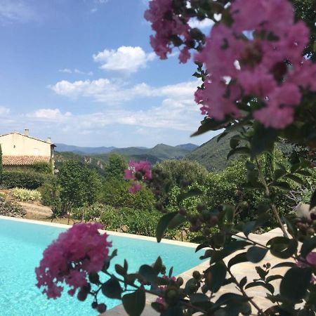Gite En Cevennes Du Sud, Bergerie Restauree Au Rez De Jardin D'Une Bastide Avec Piscine, Vue Exceptionnelle, Authenticite Et Confort Saint-Laurent-le-Minier Εξωτερικό φωτογραφία