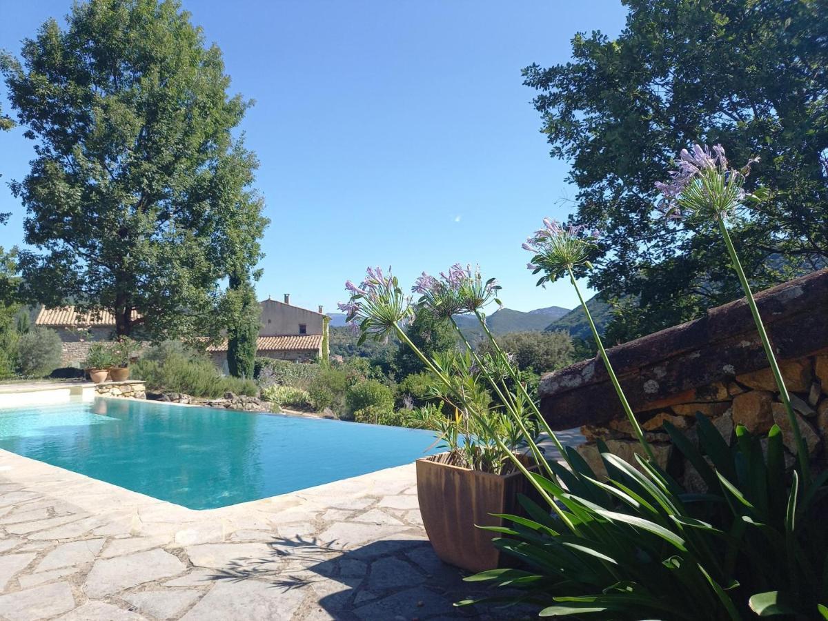 Gite En Cevennes Du Sud, Bergerie Restauree Au Rez De Jardin D'Une Bastide Avec Piscine, Vue Exceptionnelle, Authenticite Et Confort Saint-Laurent-le-Minier Εξωτερικό φωτογραφία